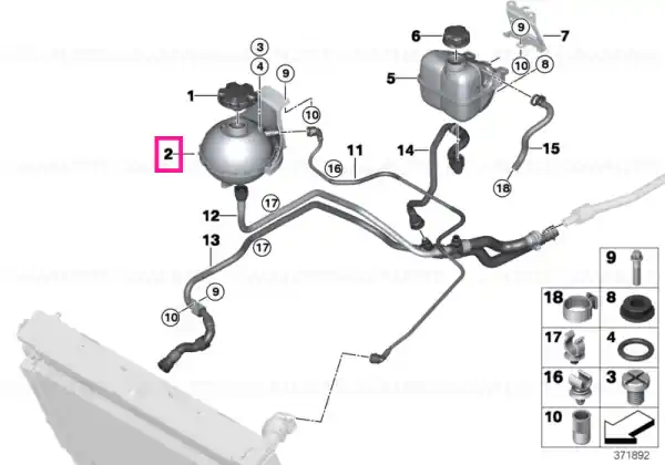 Noutate Cooling water expansion tank - BMW