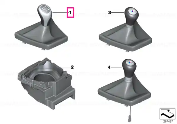 Leather shift knob with boot/6-speed PERLGLANZ CHROM - BMW Reducere de preț