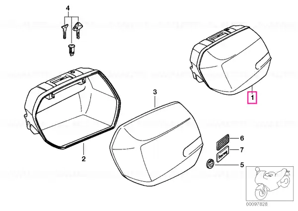 System case right without cylinder ALPINWEIS 3 - BMW Motorrad Promoție