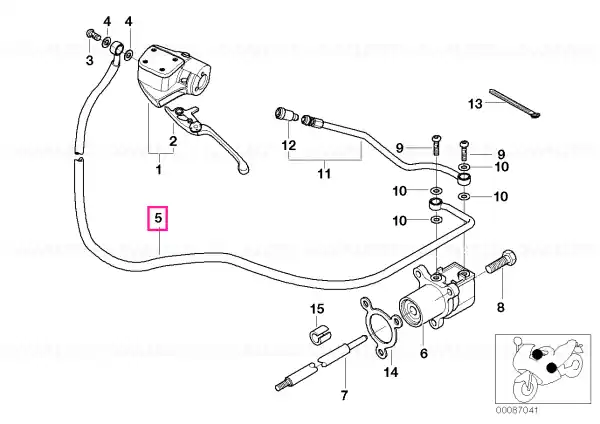Clutch cable, input/output cylinder - BMW Motorrad Livrare gratuită