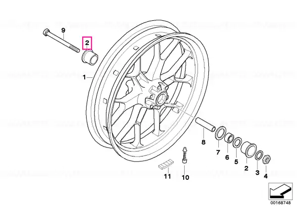 Spacer sleeve, left - BMW Motorrad Comandă acum