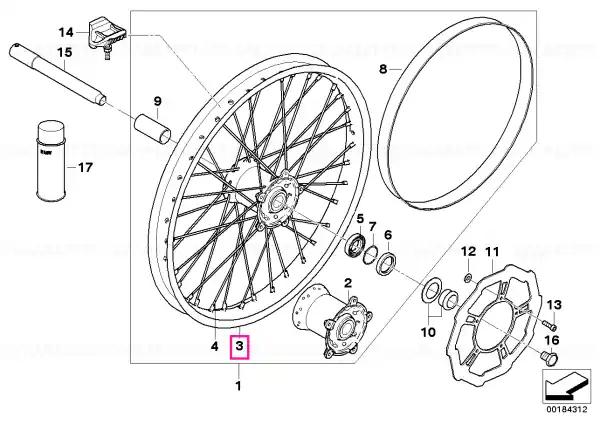 Wheel, front 1.60X21 - BMW Motorrad Calitate înaltă