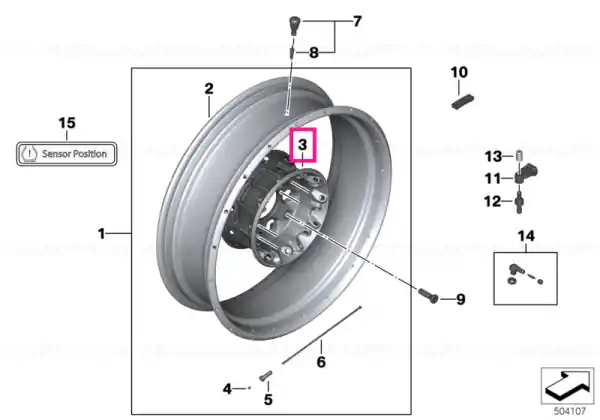 Wheel hub, silver, rear - BMW Motorrad Discount