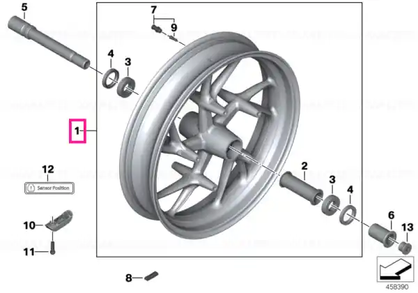 Silver front wheel 3,50X17 RDC - BMW Motorrad Retur ușor