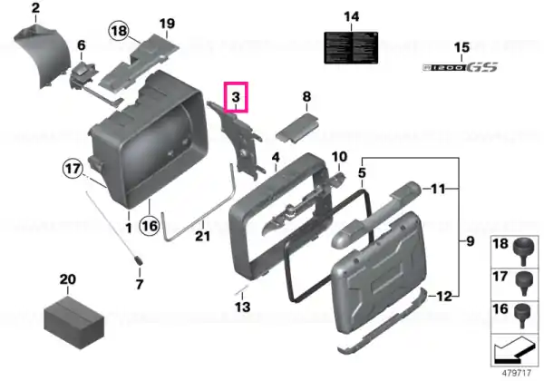 Ofertă Adjust plate rear left - BMW Motorrad