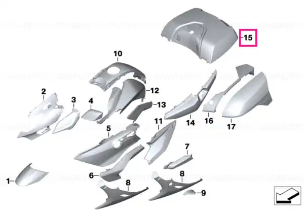 Carcasă exterior THUNDER-GREY - BMW Motorrad Premium