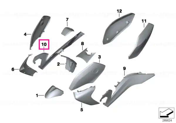 Promoție Lateral trim panel, right QUARTZ-BLUE MET - BMW Motorrad