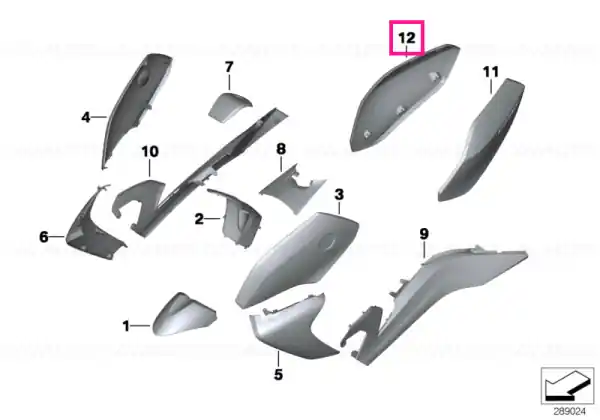 Doar azi Right tail trim QUARTZ-BLUE MET - BMW Motorrad