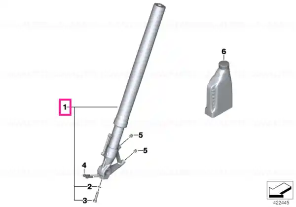 Fork stanchion, black, left - BMW Motorrad Retur gratuit