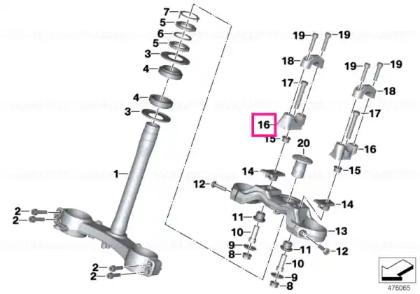 Clip mount, lower right - BMW Motorrad Preferatul clienților