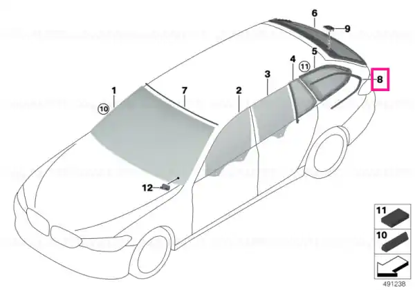 Finisher, side window, rear left - BMW Livrare expres