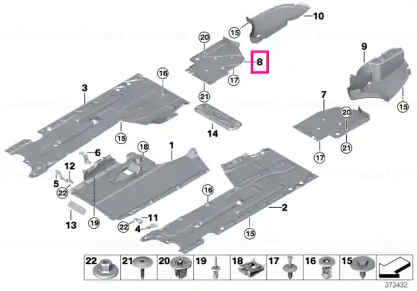Extension,underbody panelling,side right M - BMW Popular