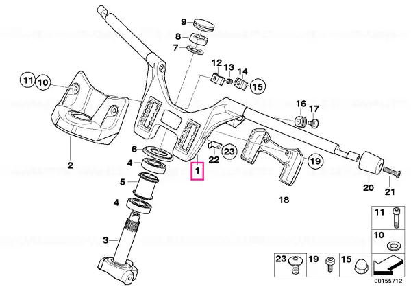 Disponibil imediat Top yoke with clip-on handlebar - BMW Motorrad