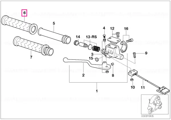 Rubber grip, right D=24MM - BMW Motorrad Preferatul clienților