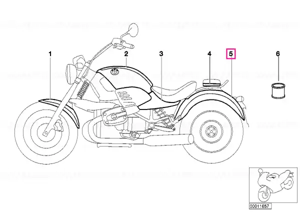 Rear mudguard without ornamental line ELFENBEIN - BMW Motorrad Mai ieftin