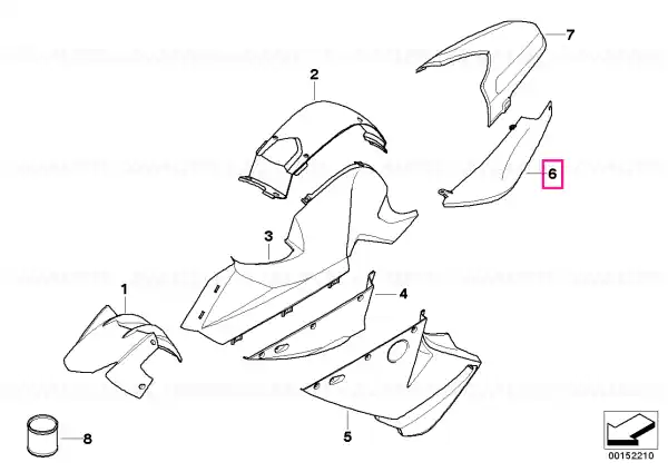 Rear lateral part, left GRAPHITAN2 MET. - BMW Motorrad Preferatul clienților
