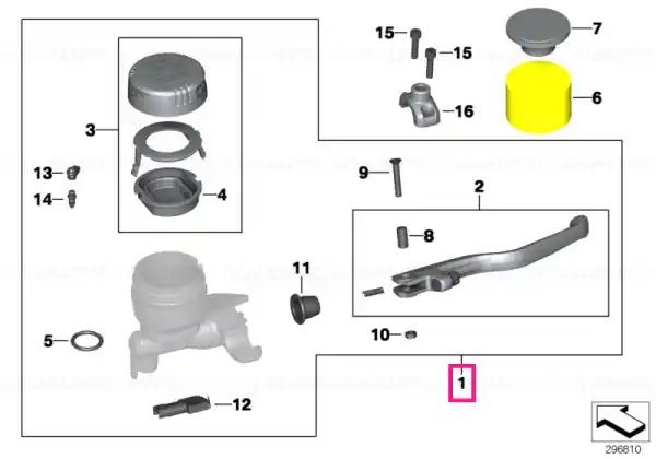 Handbrake lever, smoked glass D=16 - BMW Motorrad Chilipir