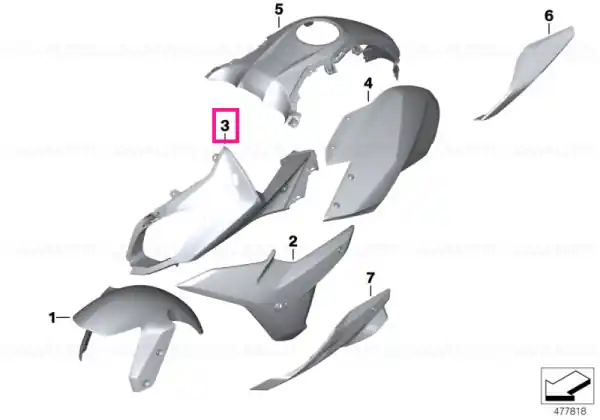 Cel mai vândut Upper trim section, left MAGELLAN-GREY - BMW Motorrad