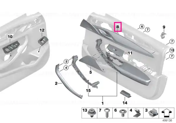 Livrare rapidă Decorative trim aluminium, left RHOMBICLE - BMW
