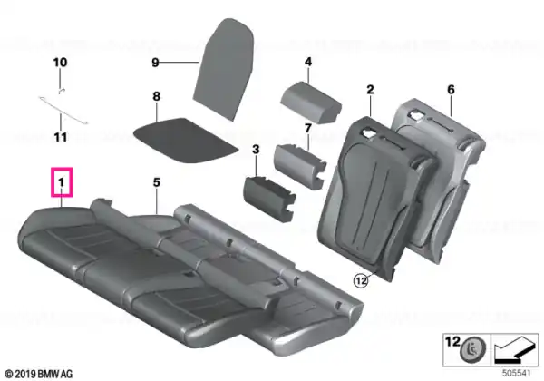 Husă piele, scaun spate LCD1 KORALLROT - BMW Reducere