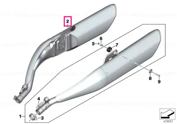 Expediere rapidă Rear silencer, right - BMW Motorrad