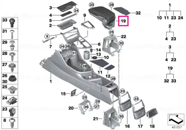 Centre armrest, car sharing SCHWARZ - BMW Ofertă