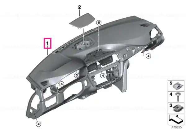 Reducere specială Instrument panel SCHWARZ/OYSTER - BMW
