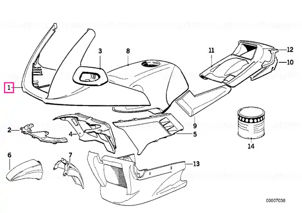 Trim panel, upper part PERLSILBER - BMW Motorrad Livrare rapidă