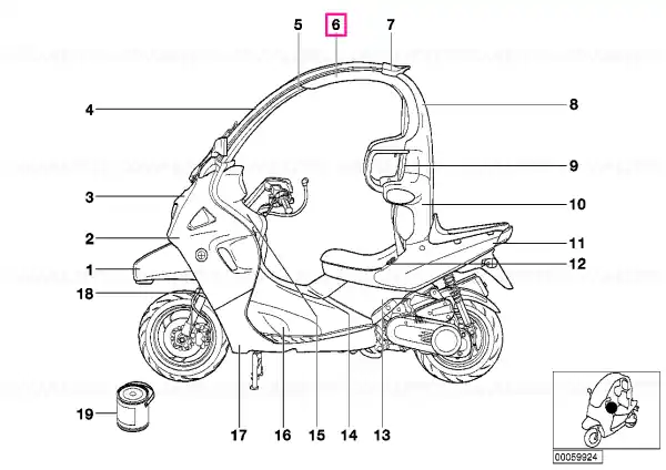 Ofertă specială Foam plastic part, column C, left - BMW Motorrad