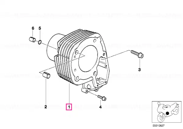 Transport gratuit Cylinder right A/B H=80,05 - BMW Motorrad