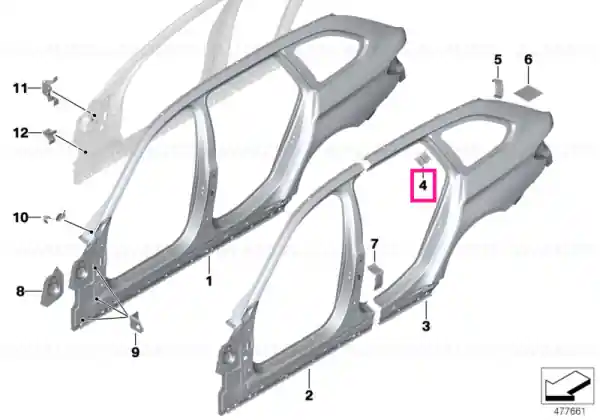 Transport gratuit Reinforcement plate, C-pillar, left - BMW