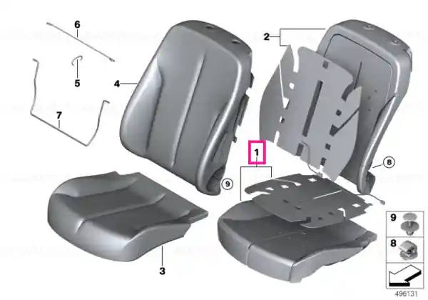Upholstery, base seat, leather, right CIS - BMW Reducere
