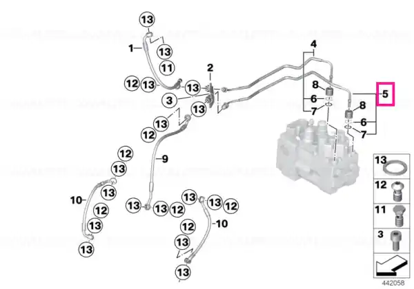 Livrare rapidă Set tevii circuit frana fata - BMW Motorrad