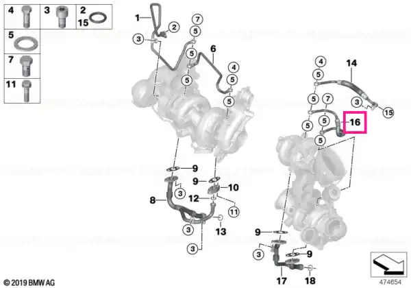 Ofertă Oil line, supply, low compression - BMW