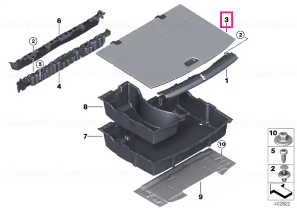 Expediere rapidă Floor carpet, luggage compartment - BMW