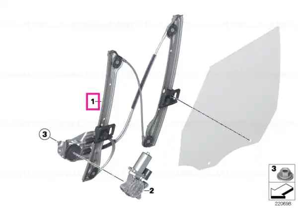Window lifter without motor,front left - BMW - Mini Livrare expres