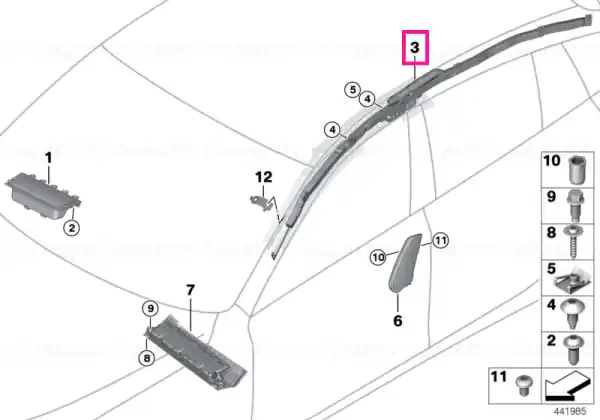 Head airbag, left - BMW Ofertă limitată