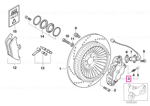 Reducere de preț Brake caliper, rear - BMW Motorrad