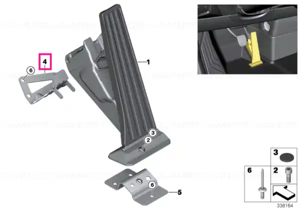 Livrare expres Holder, accelerator pedal module, top - BMW