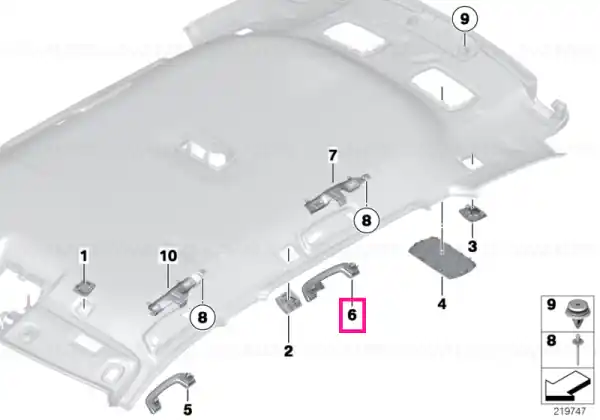Livrare expres Handle rear right ANTHRAZIT - BMW