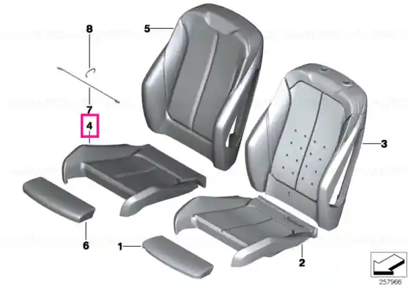 Premium Husă scaun sport piele SCHWARZ/BLAU - BMW