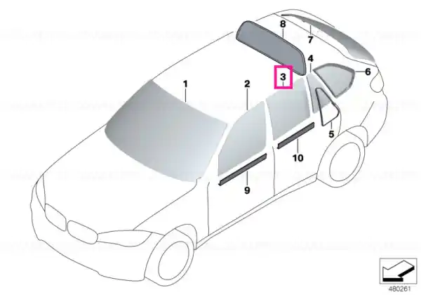 Preferatul clienților Side window, rear right KLAR - BMW