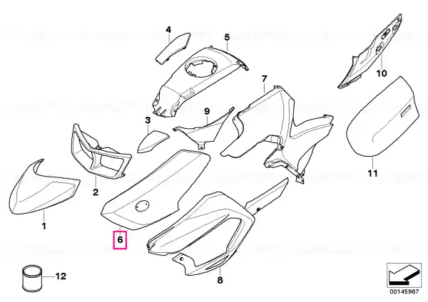 Lateral trim panel front right - BMW Motorrad Ofertă de sezon