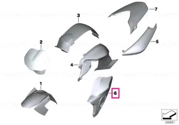 Livrare expres Trim panel lower right MINERAL-SILVER - BMW Motorrad