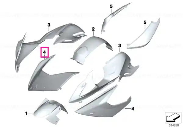 Fairing side section, right VALENCIA-ORANGE - BMW Motorrad Reducere de preț