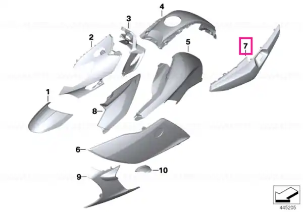 Rear lateral part, left SAKHIRORANGE - BMW Motorrad Preț mic