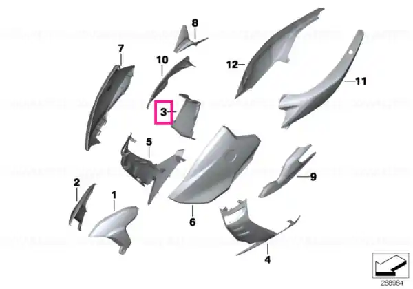 Reduceri Fairing middle section RACING-BLUE MET - BMW Motorrad