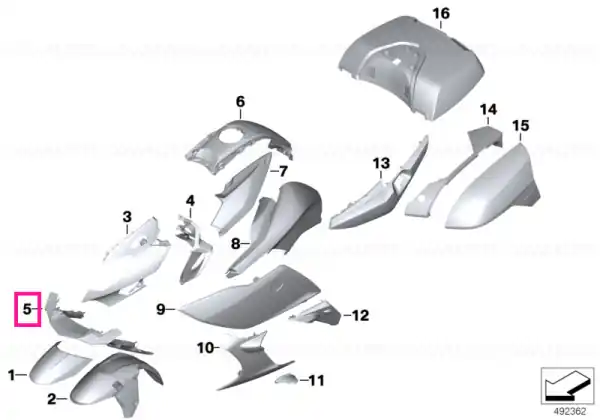 Air duct, oil cooler GLACIER-SILVER - BMW Motorrad Cumpără online