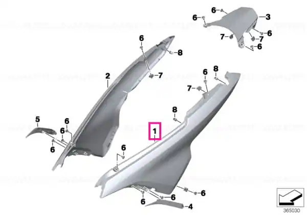 Cel mai vândut Tail cowling, left LIGHT-WHITE - BMW Motorrad