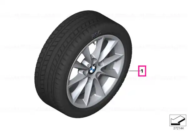 Bestseller Roată completă de iarnă - V-Spoke 411 cu anvelopa Pirelli Winter Ice FR - 205/55R16 94T XL - BMW Seria 1/2 F20/F21/F22/F23